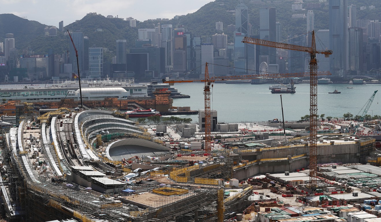 The construction site for West Kowloon terminus. Photo: Nora Tam