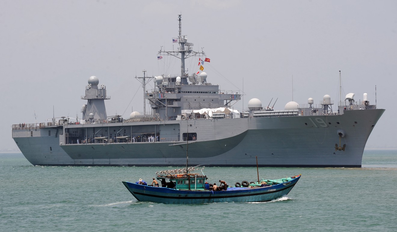 The USS Blue Ridge off the coast of Vietnam in April, 2012. Photo: AFP