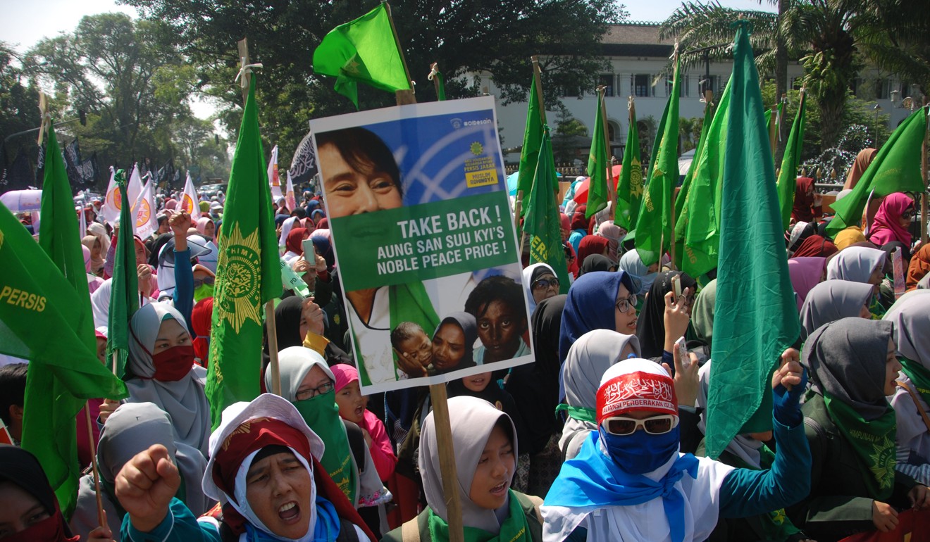 Global criticism of Aung San Suu Kyi’s handling of the crisis has seen many call for her to be stripped of her Nobel Prize. Photo: AFP