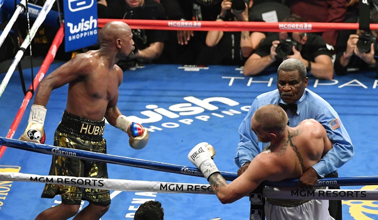 Floyd Mayweather Jnr stopped Conor McGregor in the 10th round. Photo: AFP