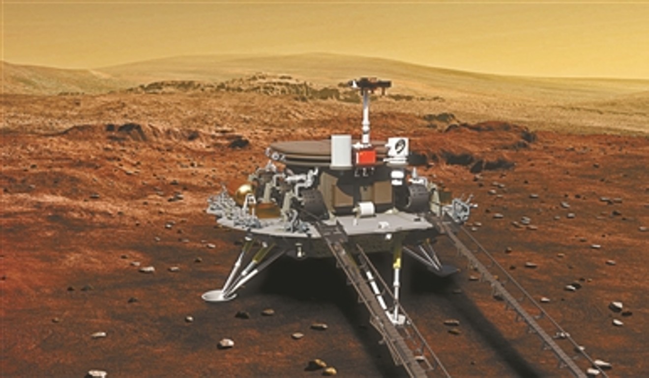 Design graphic of scientific instrument developed by China for Mars exploration mission. Photo: State Administration for Science, Technology and Industry for National Defence