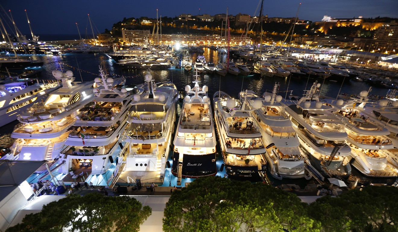 Yachts at Port Hercules during the 2014 International Monaco Yacht Show. Photo: Agence France-Presse