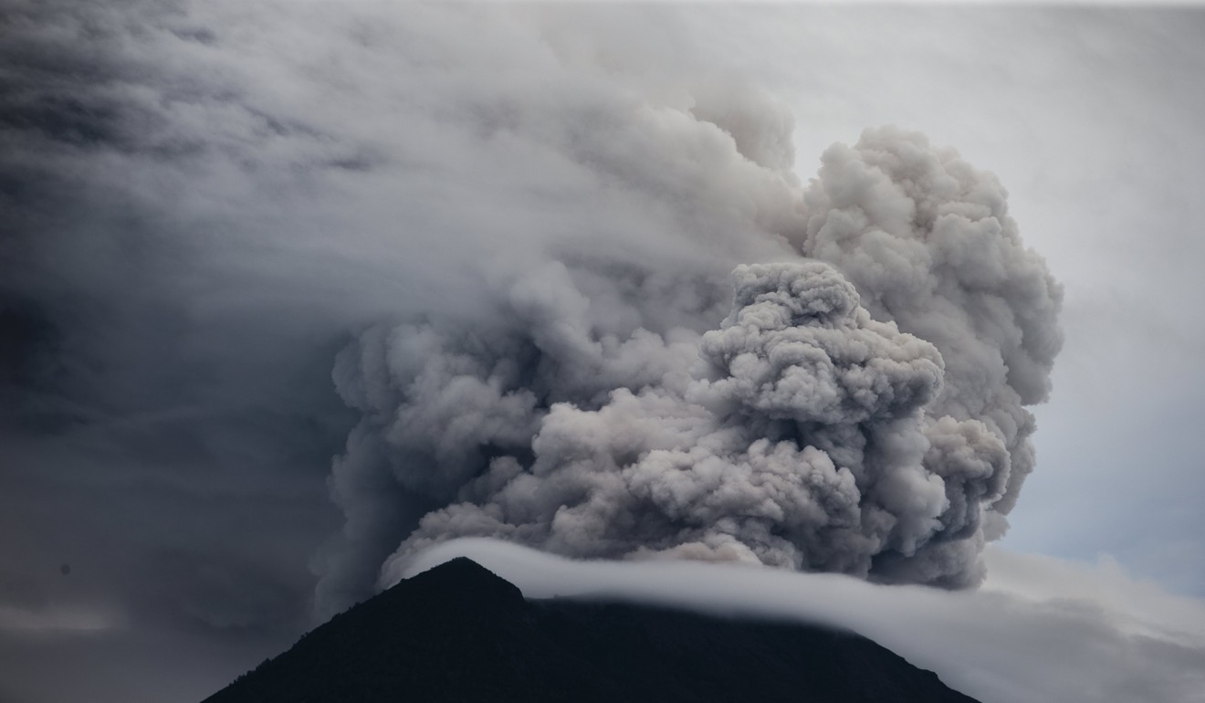 Mount Agung volcano spewing hot volcanic ash. Photo: EPA