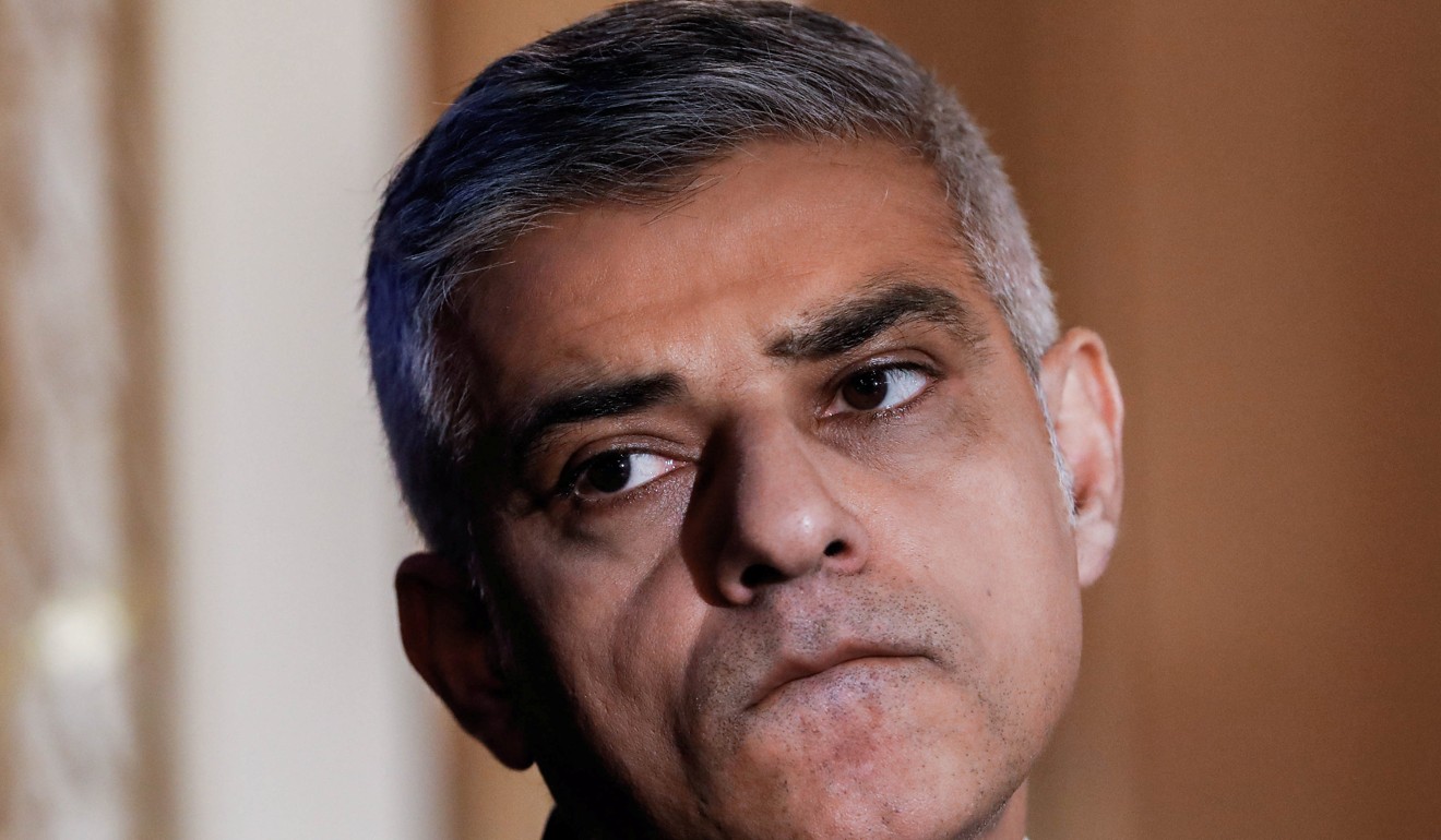 London Mayor Sadiq Khan, who has put up a plan to ban fast food outlets near the city’s schools. Photo: Reuter