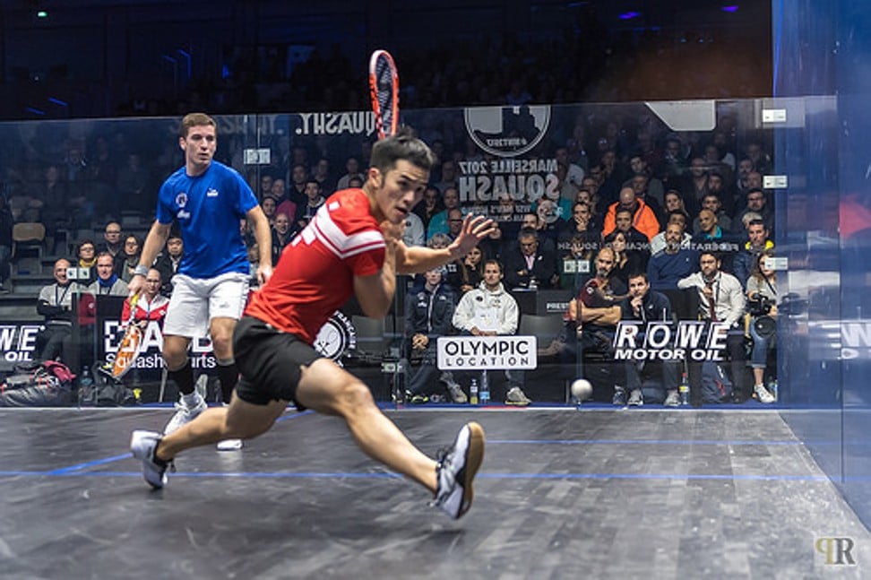 Yip Tsz-fung levels the score for Hong Kong against France’s Mathieu Castagnet.