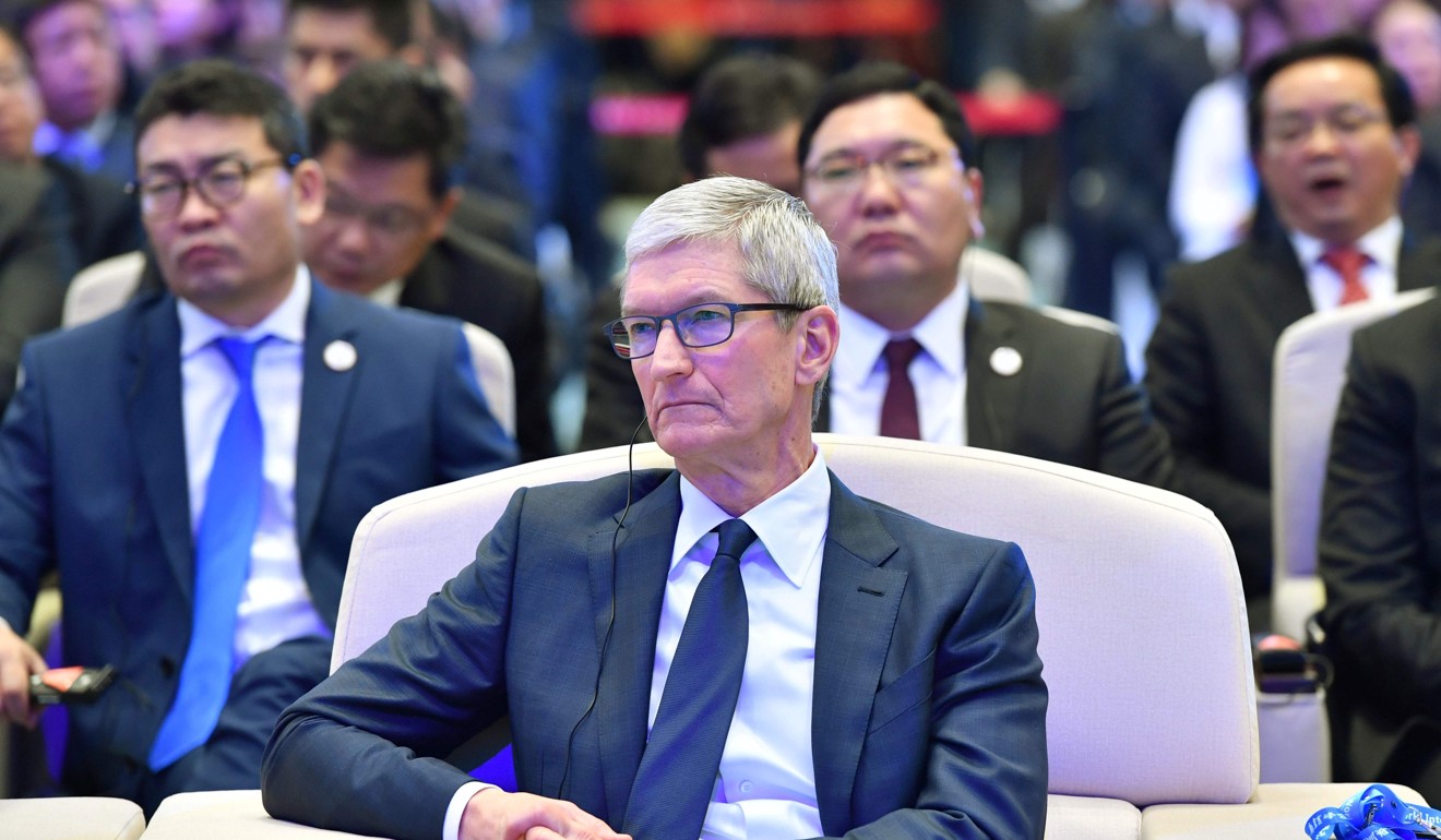 Apple CEO Tim Cook attends the opening ceremony of the 4th World Internet Conference in Wuzhen on December 3, 2017. Photo: AFP