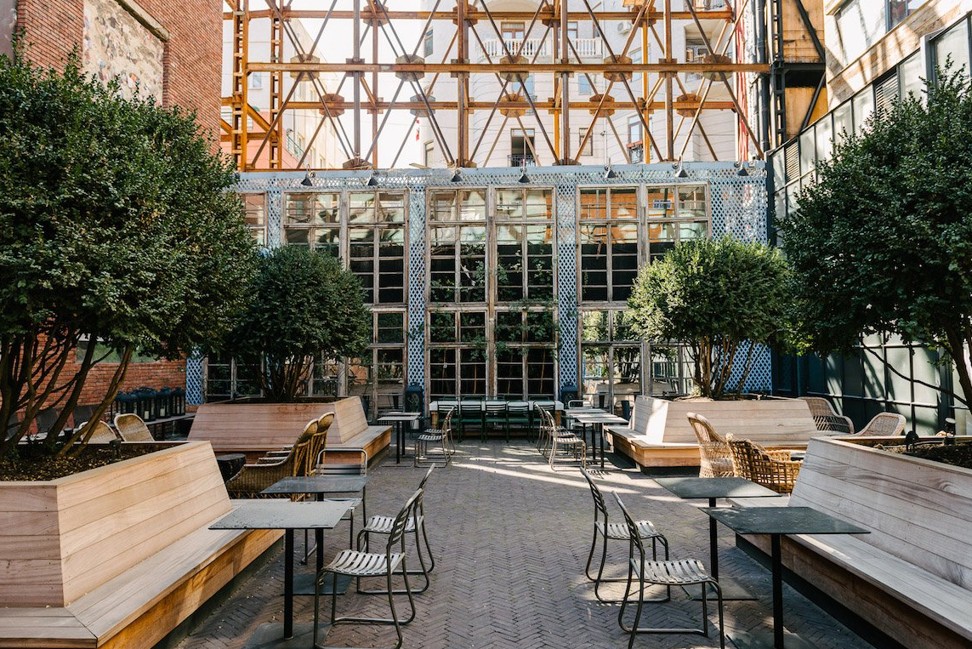 An open-air terrace is just one of many communal spaces.