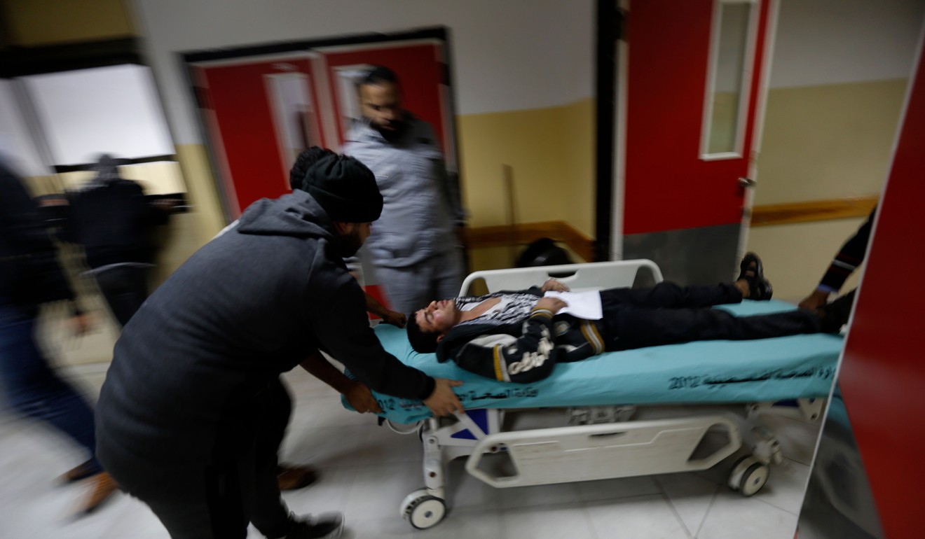 Injured Palestinians arrive at hospitals following Israeli air strikes in parts of the Gaza Strip. Photo: AFP