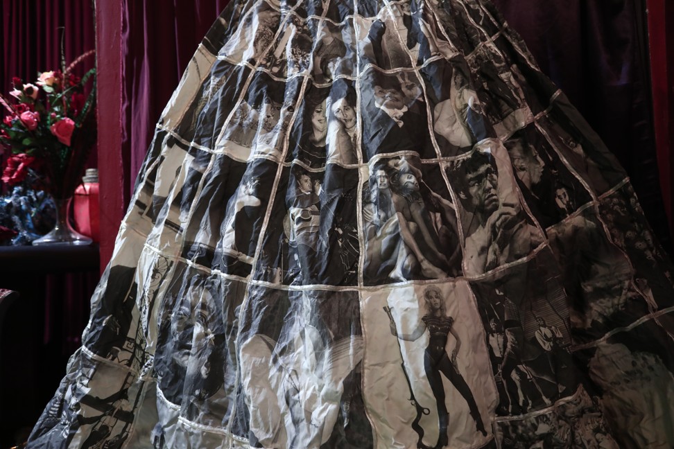 A millennial dress with faces of icons at House of Siren. Photo: Jonathan Wong