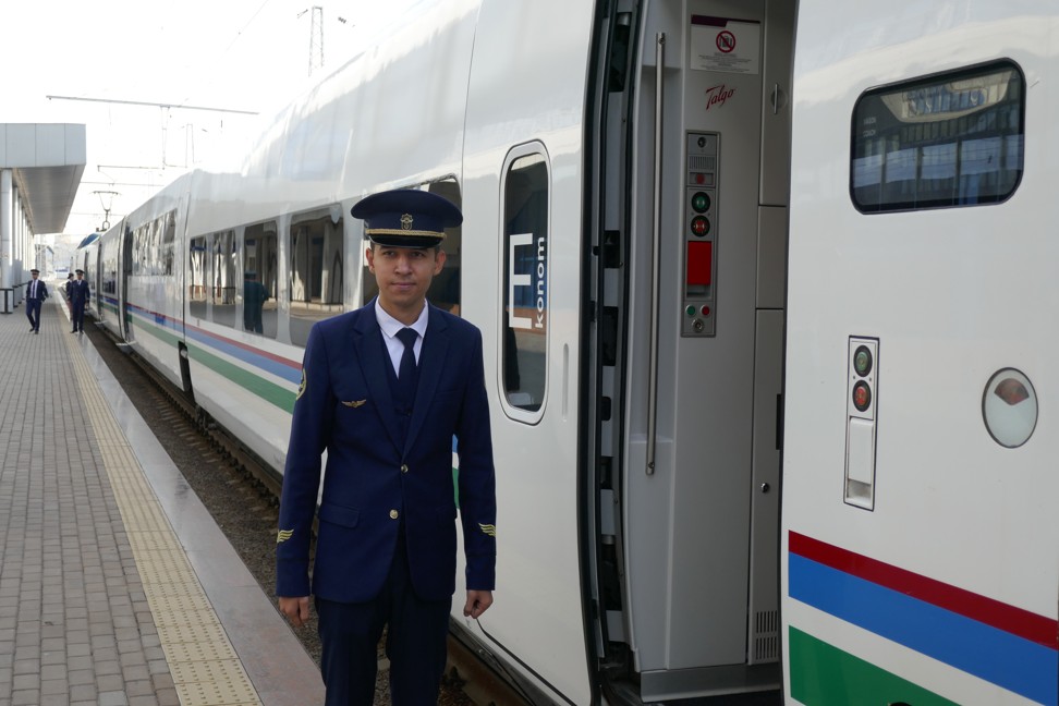 The Afrosiyob train runs daily between Tashkent and Samarkand. Photo: Jamie Carter
