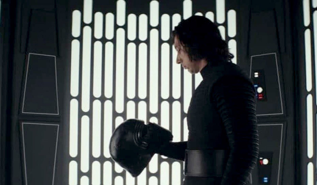Heavy wears the crown: Adam Driver as Kylo Ren in Star Wars: The Last Jedi. Photo: Handout / Disney-Lucasfilm