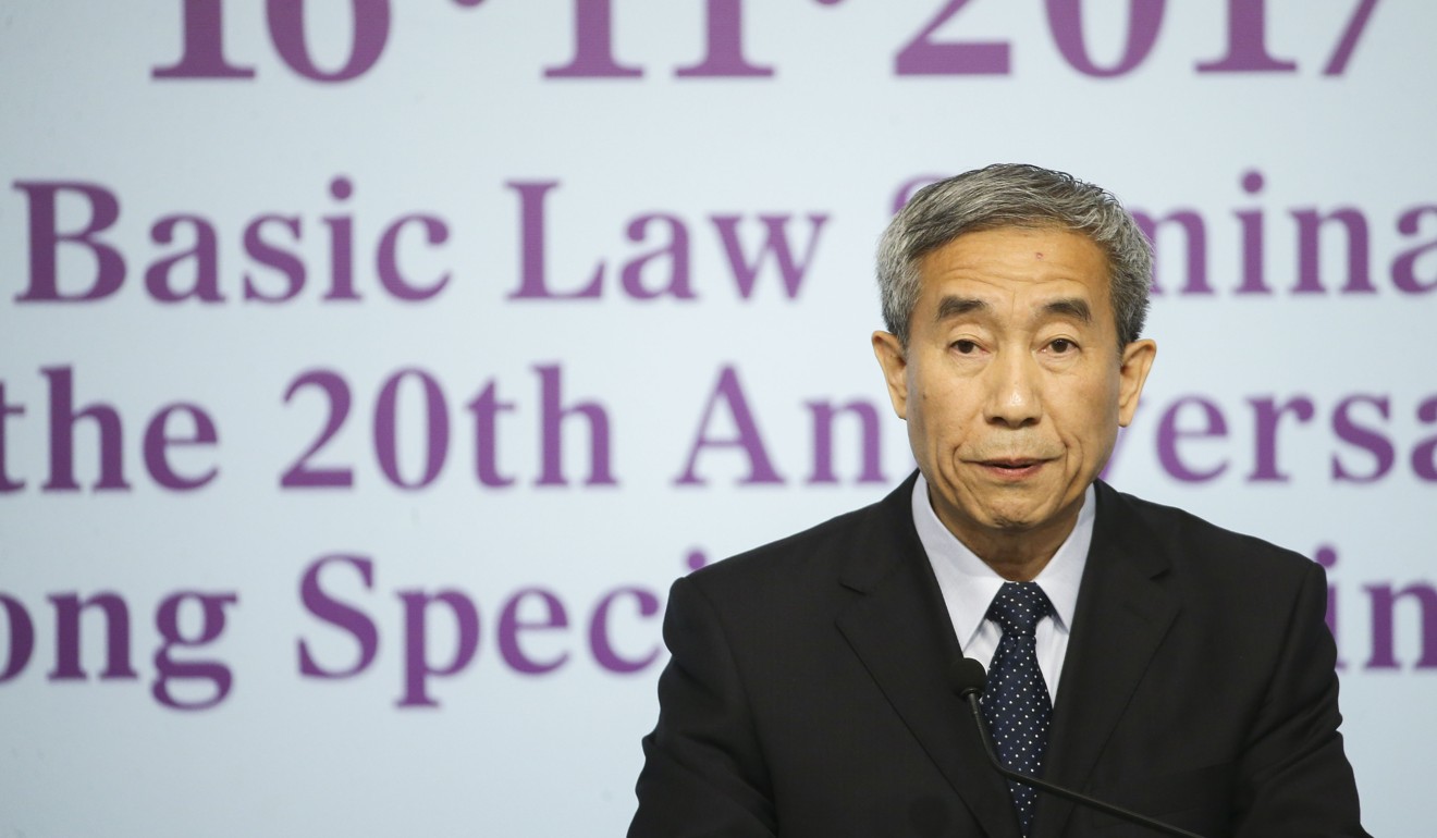 Li Fei, chairman of the Basic Law Committee, is expected to hold a press conference on Wednesday regarding the so-called co-location plan. Photo: Sam Tsang