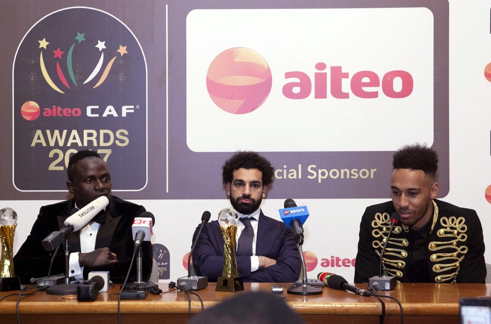 The in-demand forward (R) was recently came third in the African Player of the Year awards behind Liverpool’s Mohamed Salah and Sadio Mane. Photo: AP
