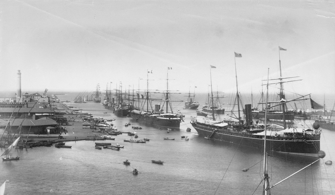 Ships enter the Suez Canal from Port Said in the 1860s. Photo: Alinari Archives