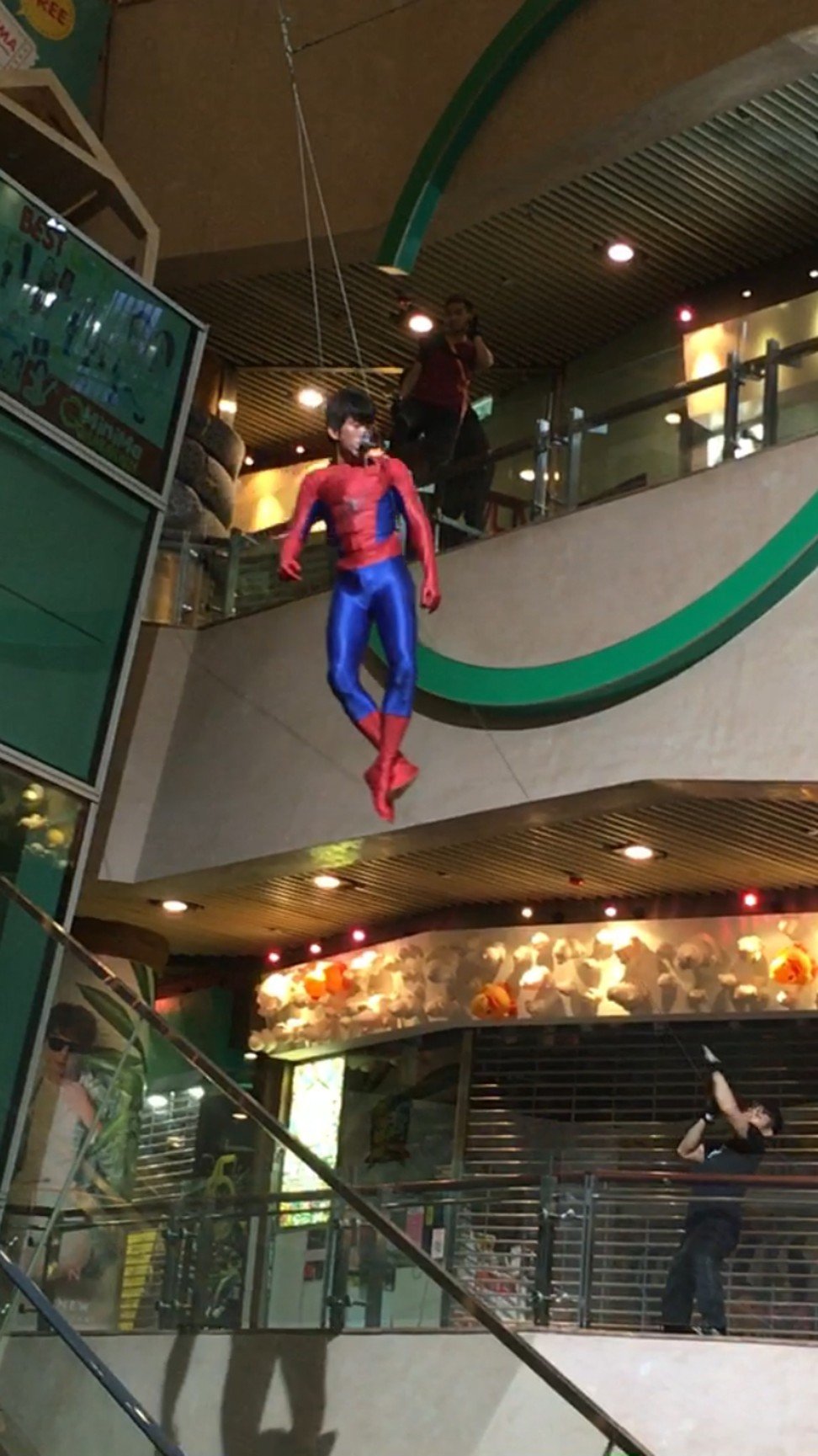 Jason Li plays Spider-Man in a commercial. Photo: courtesy of Jason Li
