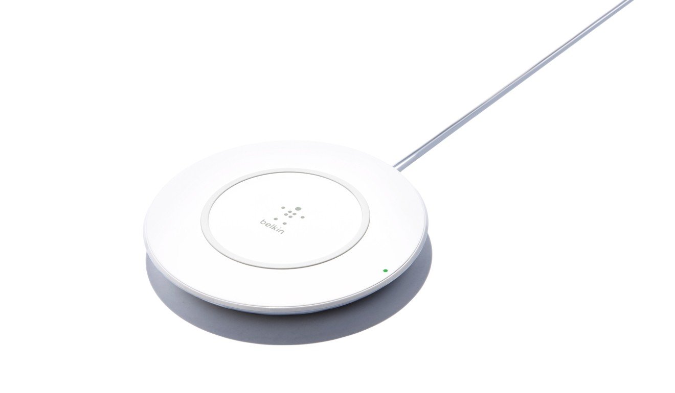 A Belkin Boost Up Wireless Charging Pad.