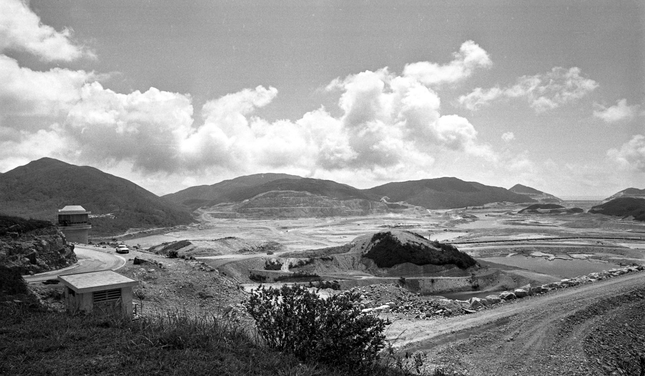 Construction of High Island Reservoir is well under way in May 1977. Picture: SCMP