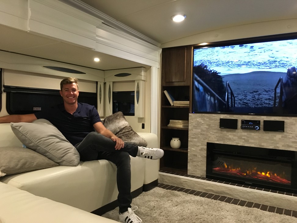 Matt Fidler, co-founder of Furrion, in the Limitless RV.