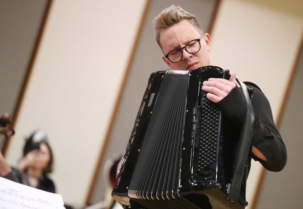 Martynas Levickis, seen here in rehearsal, showed complete mastery of his instrument. Photo: K.Y. Cheng