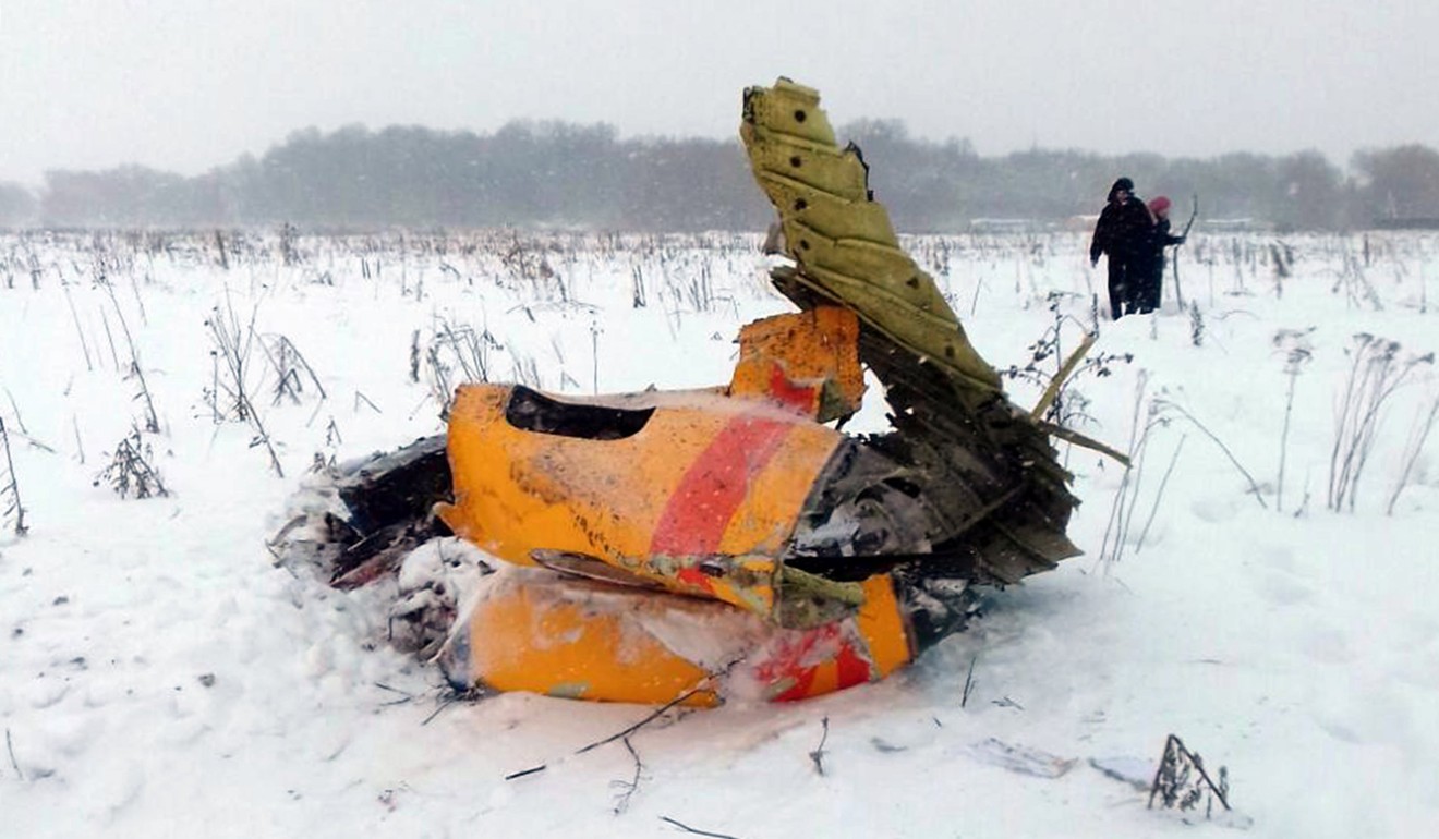 Debris from the crashed Antonov AN-148 passenger plane. Photo: EPA