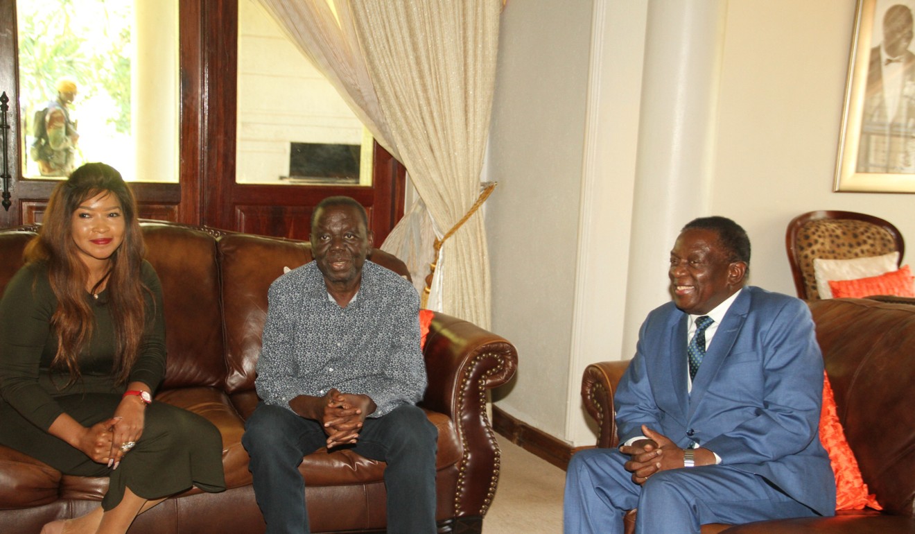 Zimbabwe President Emmerson Mnangagwa meets with Tsvangirai in Harare in January. Photo: Xinhua