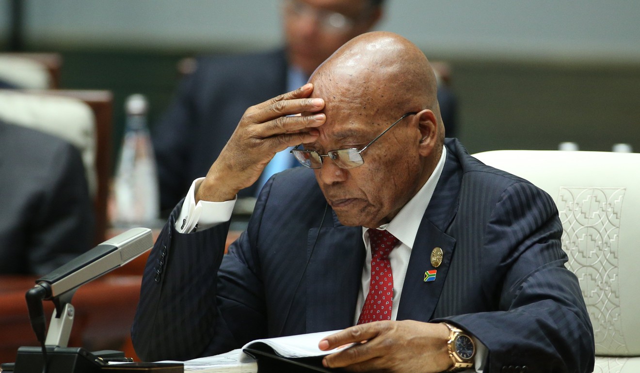 South African then president Jacob Zuma on the sidelines of the 2017 BRICS Summit in Xiamen, China, on September 5. Photo: EPA