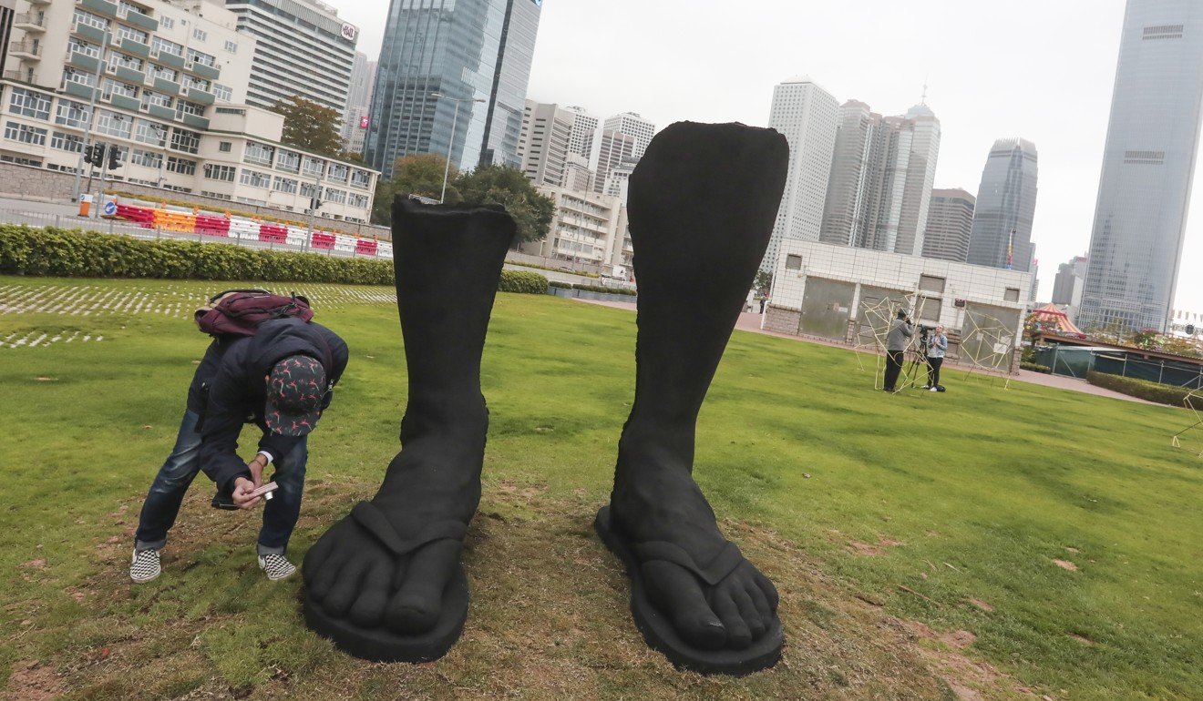 Hong Kong artist Matthew Tsang’s Before Collapse (2018). Photo: Jonathan Wong