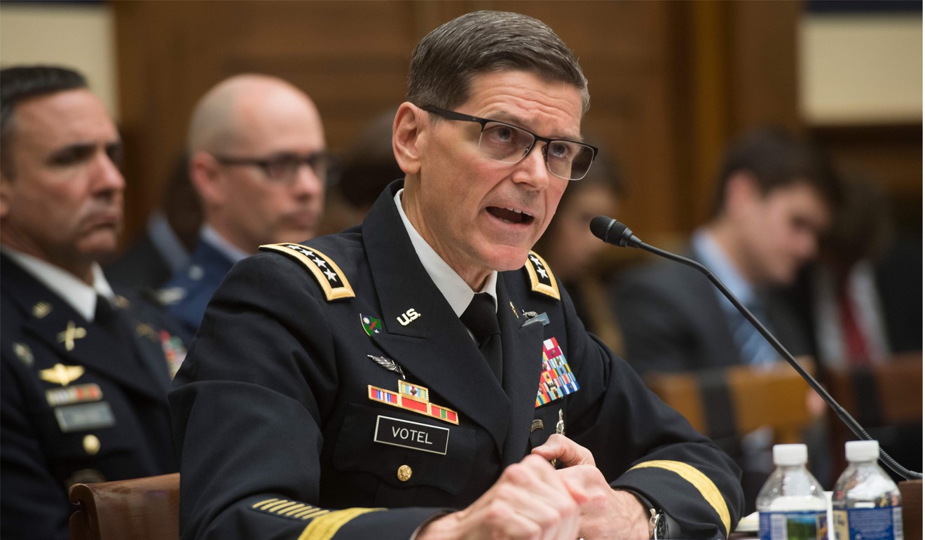 US Army General Joseph Votel, commander of the US Central Command, testifies about Syria during a House Armed Services Committee hearing on Capitol Hill in Washington on Tuesday. Photo: AFP