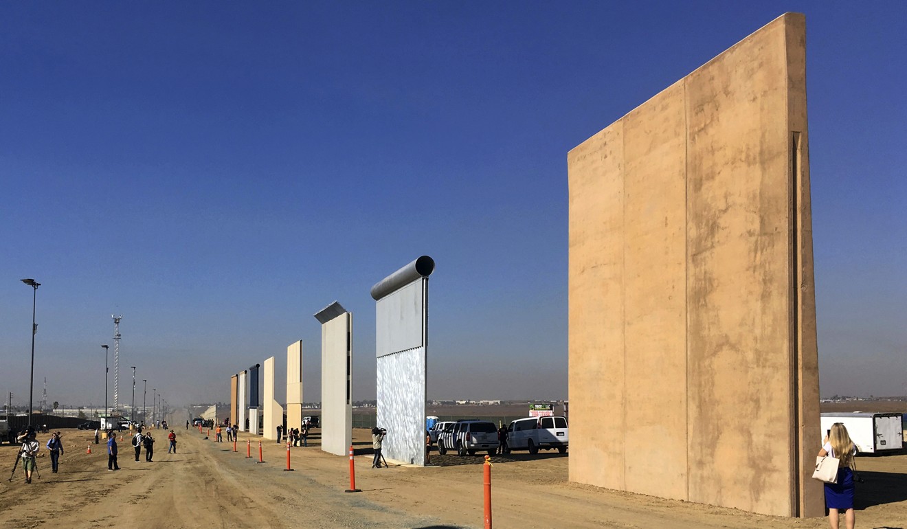 Prototypes of border walls in San Diego. Photo: AP