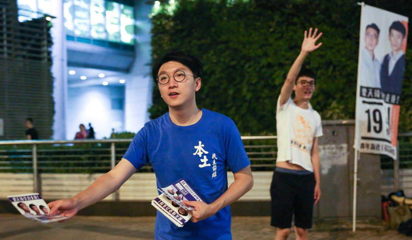 Edward Leung on the election trail in 2016. Photo: Sam Tsang