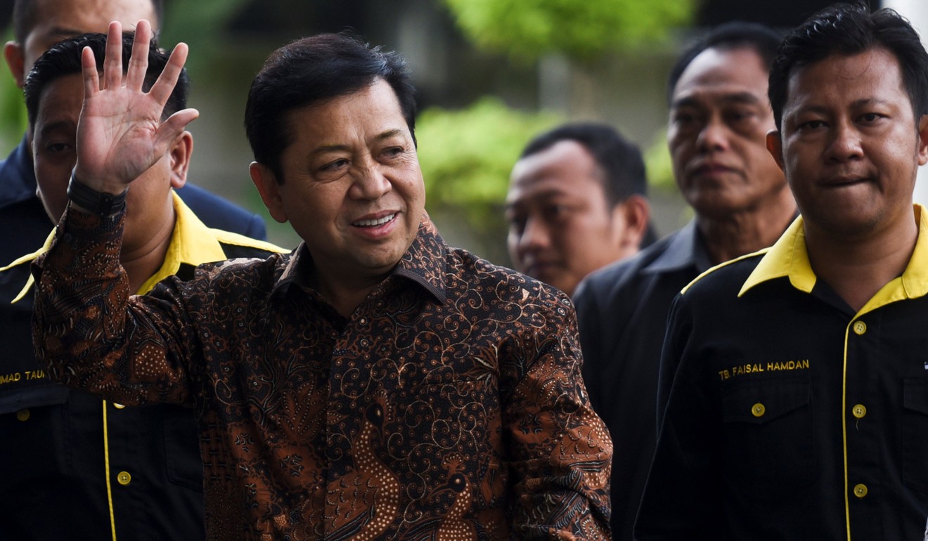 Former Indonesia house speaker Setya Novanto is on trial in one of the country’s biggest-ever graft scandals. Photo: Reuters