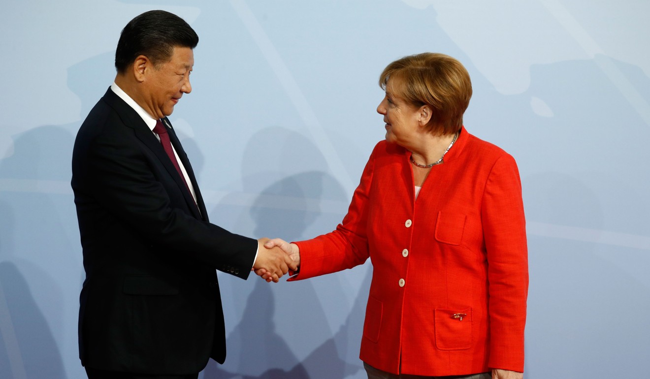 Chinese President Xi Jinping and German Chancellor Angela Merkel have underscored the importance of multilateral cooperation on global trade. Photo: AFP