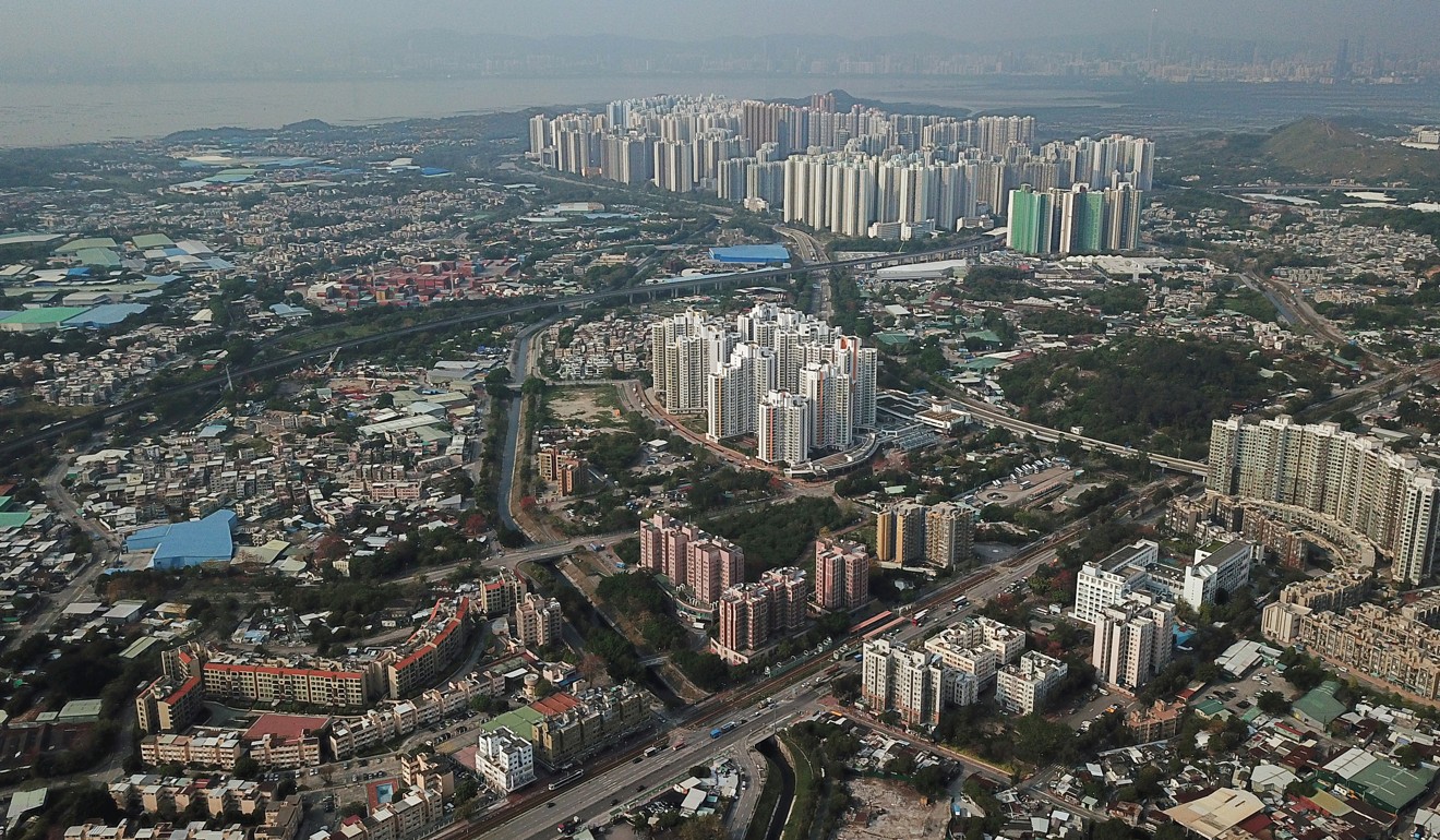 Aerial view north-east from Hung Shui Kiu towards Ping Shan, where the Liber Research Community, a concern group, has identified the largest brownfield cluster in the New Territories. Photo: Roy Issa