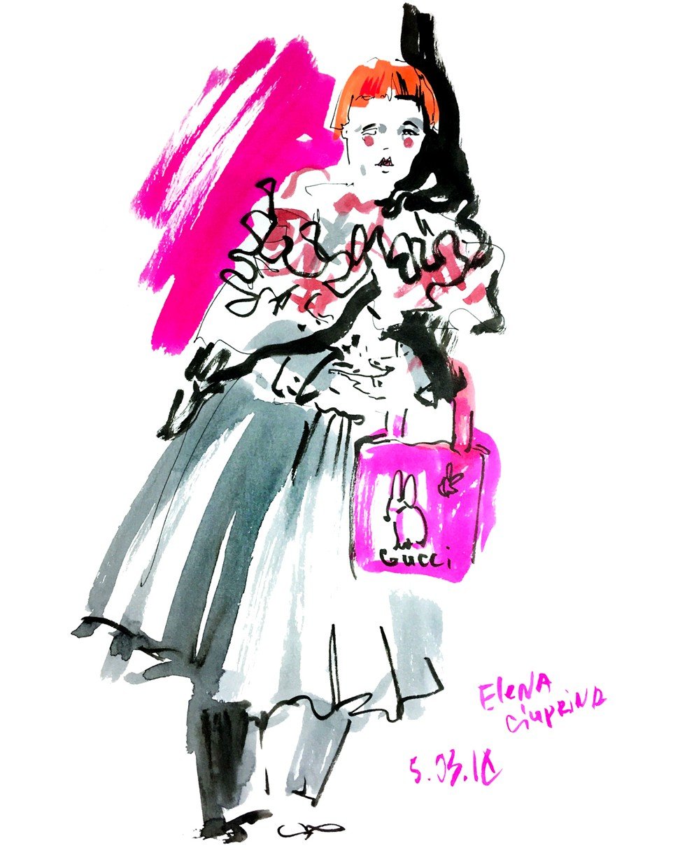 A live street style illustration by Ciuprina.