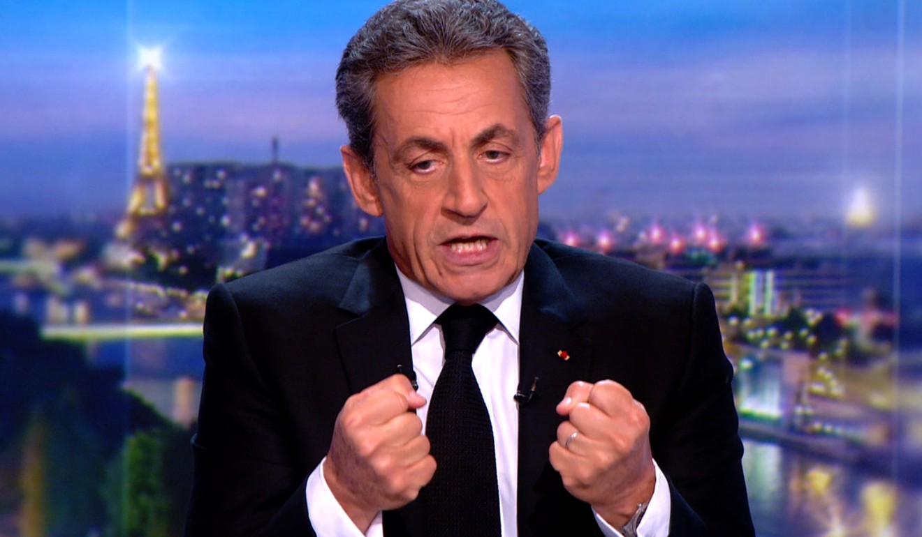 Sarkozy is seen in an interview on France’s TF1 channel on March 22. Photo: TF! via AFP