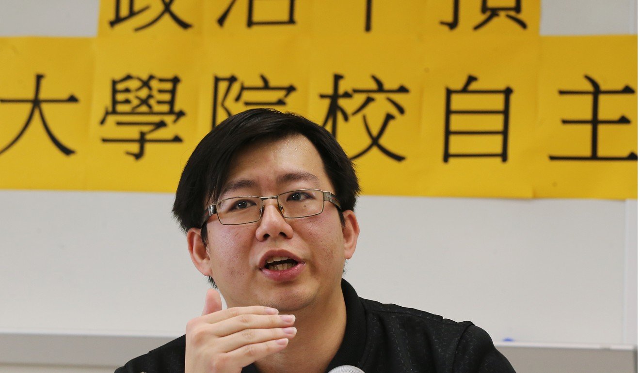 Baptist University governing council member Roger Wong Hoi-fung says Andrew Chan deserves a longer suspension. Photo: Dickson Lee