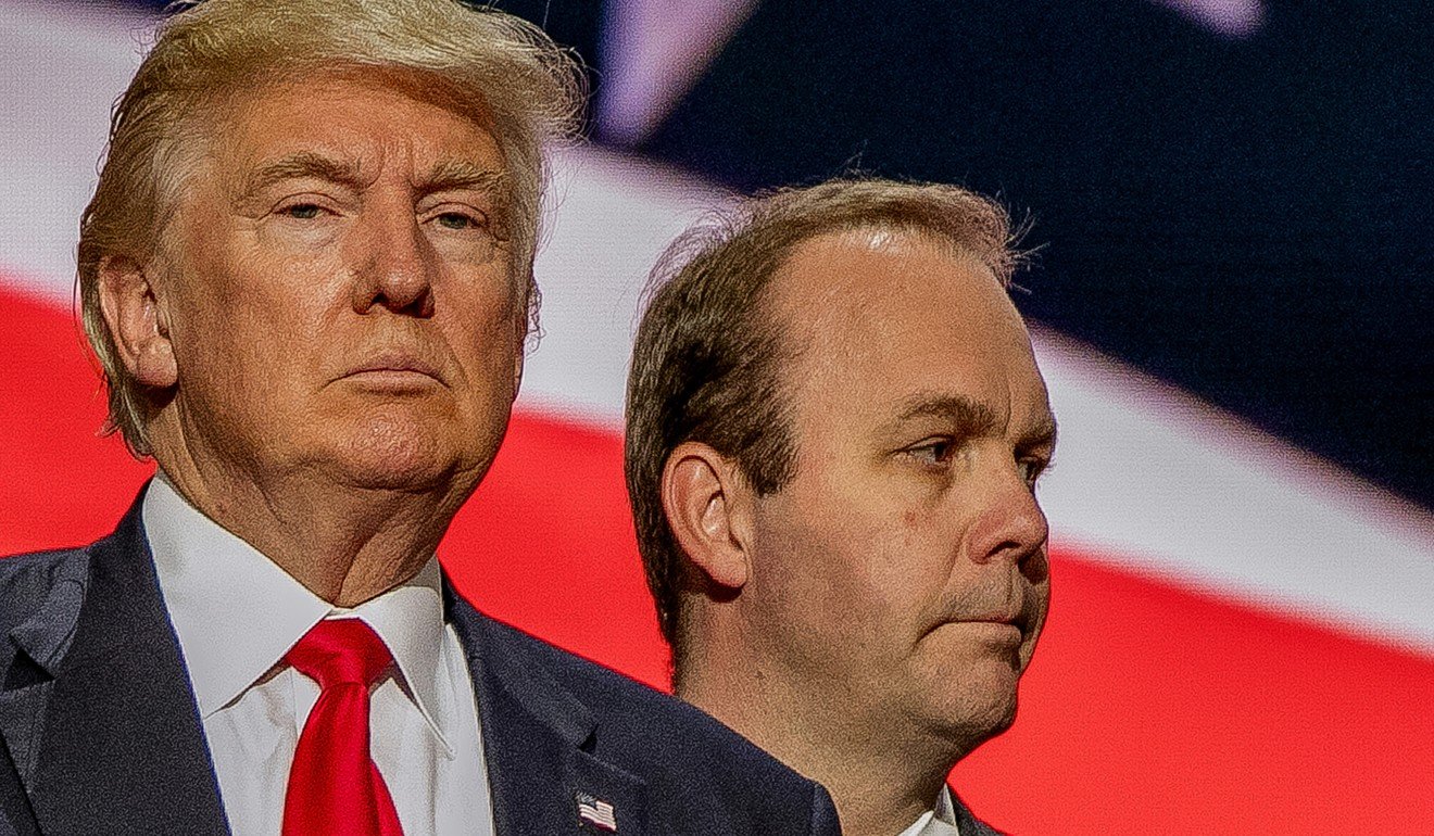 Rick Gates (seen with Donald Trump in July 2016) had worked with van der Zwaan. Gates has also pleaded guilty to Mueller. Photo: Zuma Press via TNS