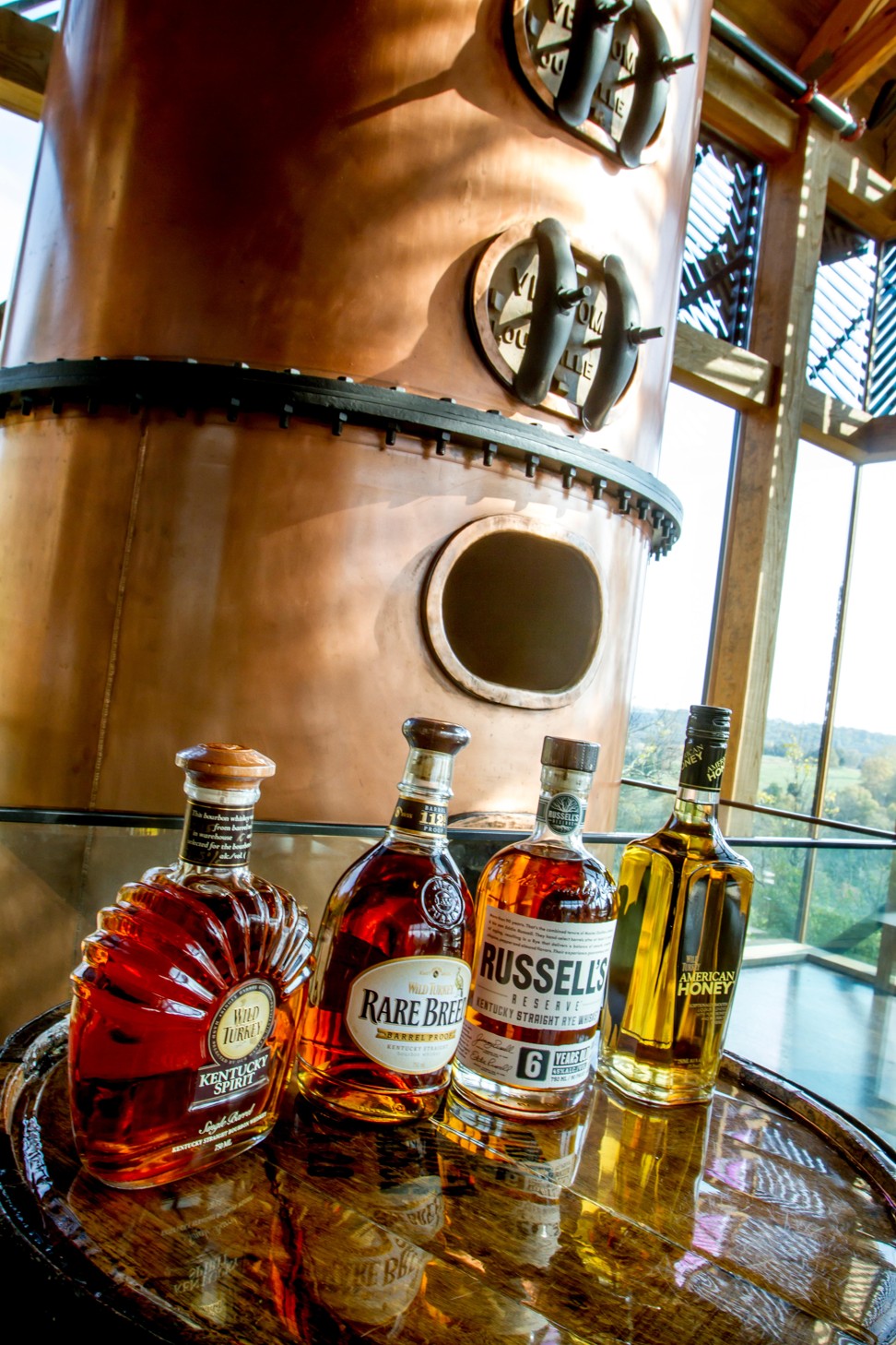 Wild Turkey bourbons at the distillery’s visitor’s centre. Picture: Alamy