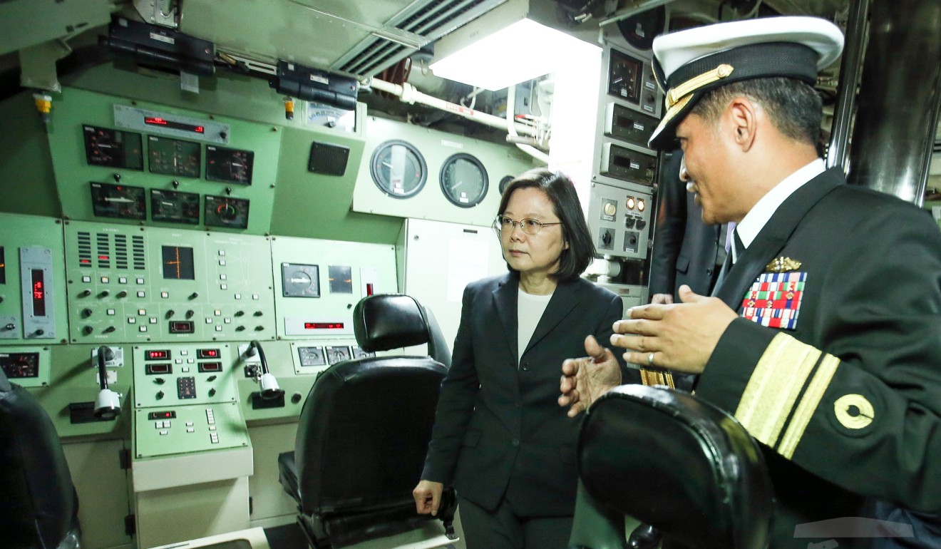 Tsai last year announced plans to build eight submarines to replace the four outdated vessels Taiwan currently operates. Photo: EPA