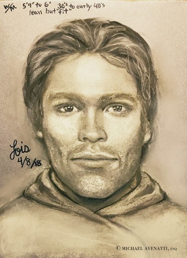 A sketch released by lawyer Michael Avenatti shows a rendering of the man that Stormy Daniels says threatened her in a Las Vegas car park in 2011 to remain quiet about her relationship with US President Donald Trump. Photo: Michael Avenatti via AP