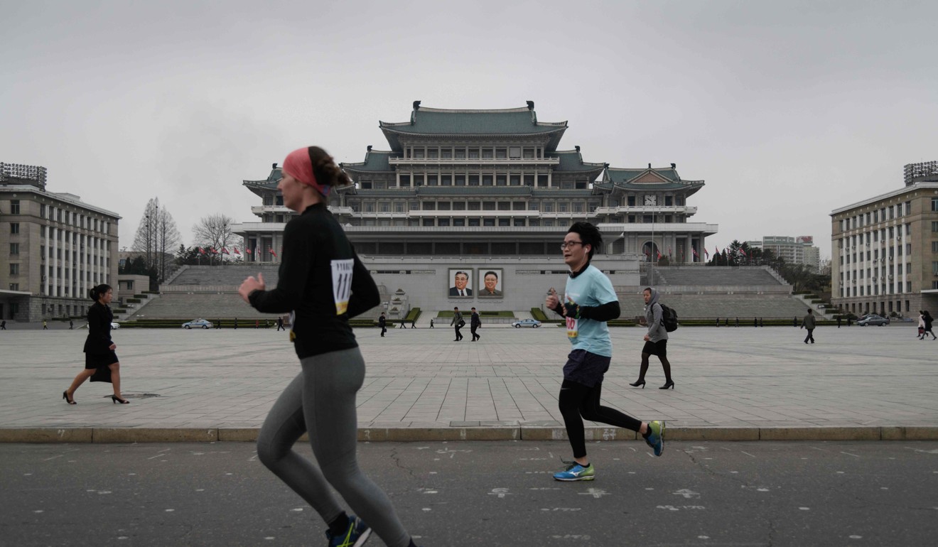 Kim Il-sung Square during a marathon held in Pyongyang earlier this month. Photo: AFP
