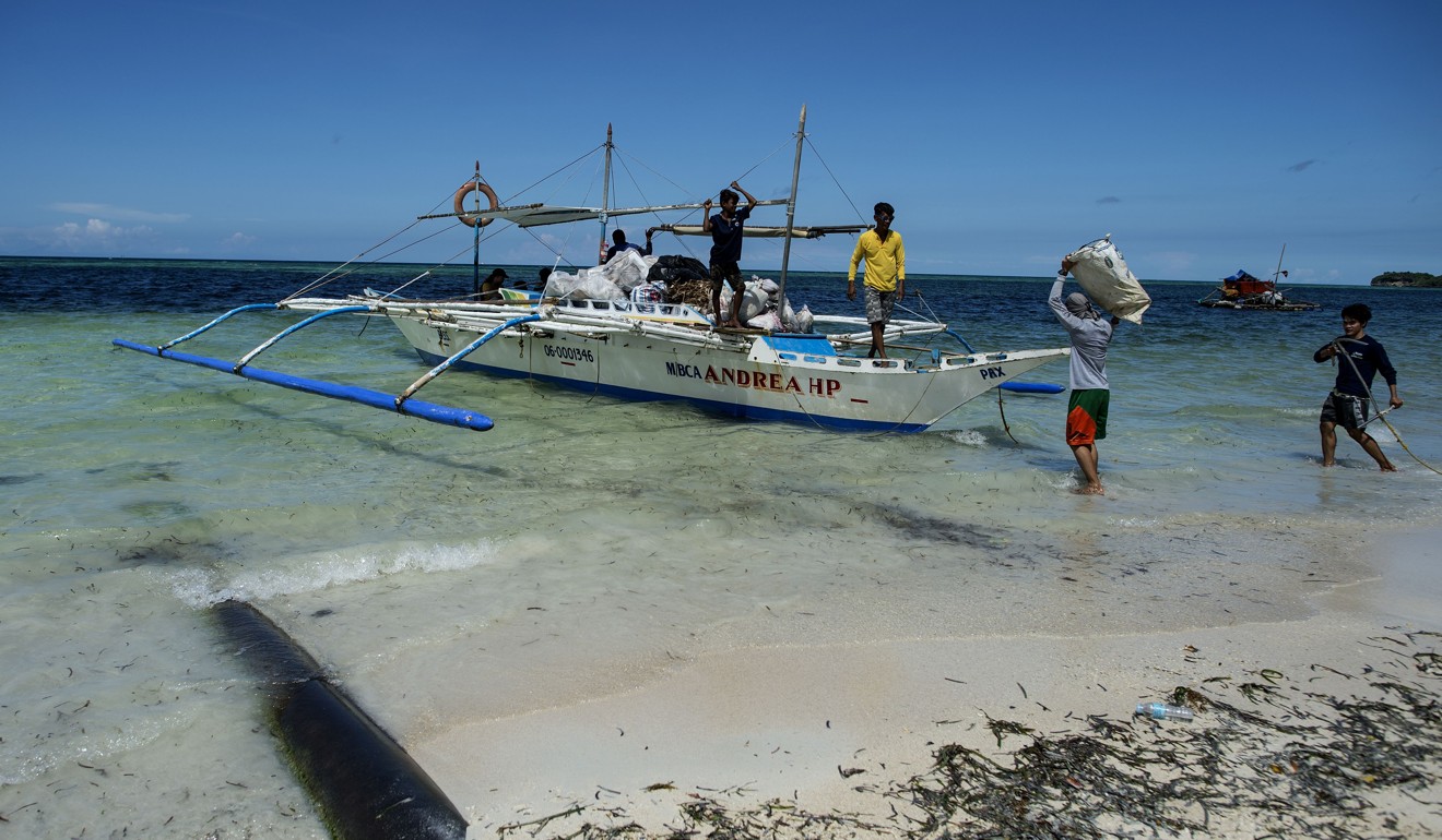 A sewage pipe on Bulabog beach, Boracay on April 25, 2018. Photo: AFP