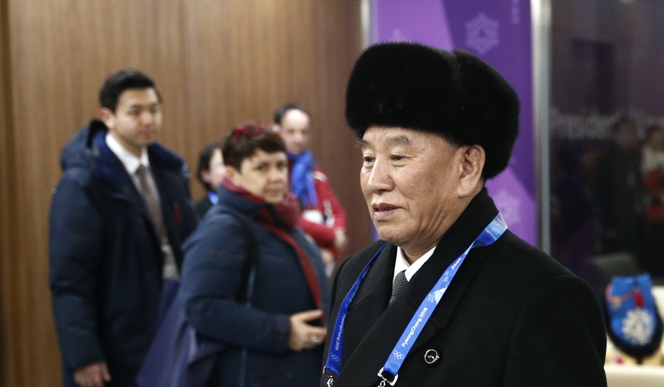 Kim Yong Chol, vice chairman of North Korea's ruling Workers' Party Central Committee, at the 2018 Winter Olympics in Pyeongchang. Photo: AP