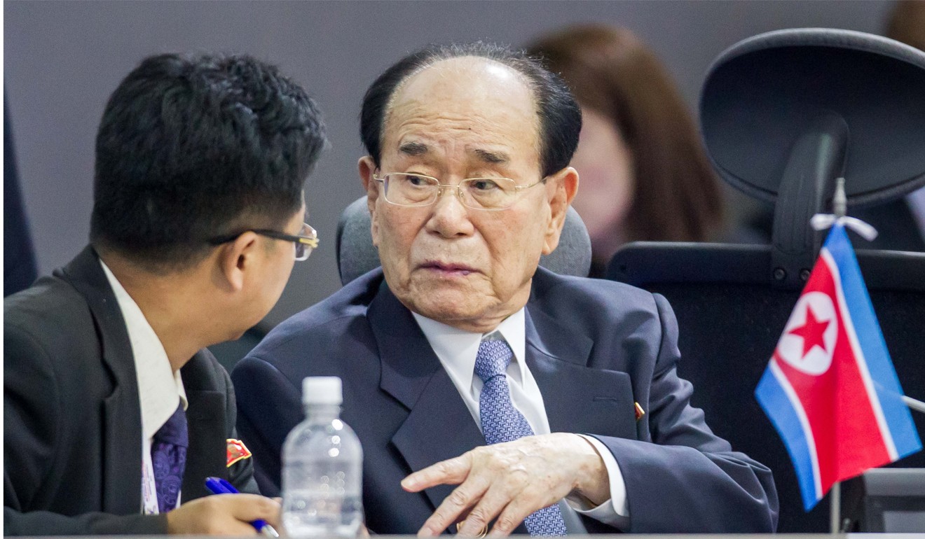 Kim Yong-nam, president of the Supreme People's Assembly of North Korea, led a high-level delegation to the opening ceremory of the Pyeongchang 2018 Winter Olympics. Photo: EPA