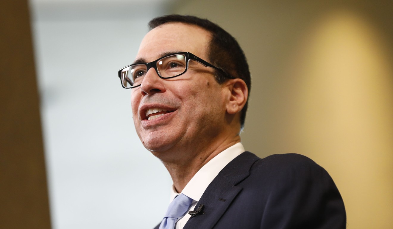 The US delegation to Beijing also involves Trump’s other top economic officials, including Treasury Secretary Steven Mnuchin (seen on Monday). Photo: Bloomberg