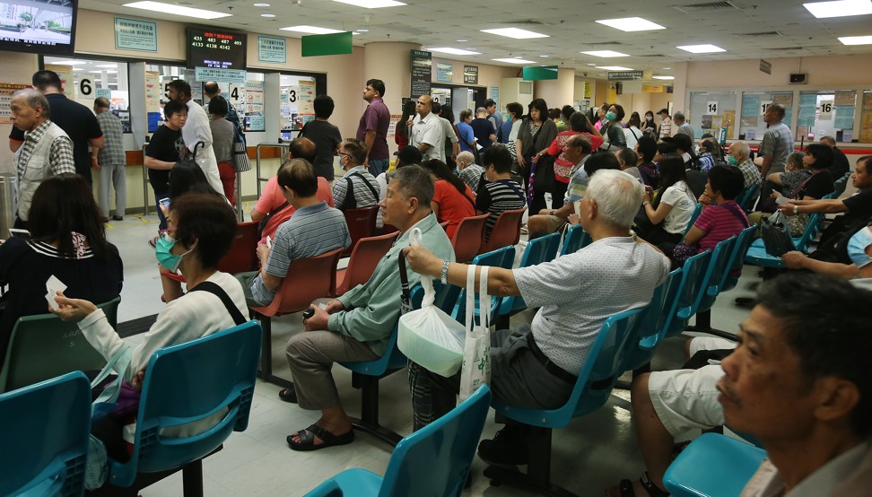Patients wait in the accident and emergency room at the United Christian Hospital. Photo: David Wong