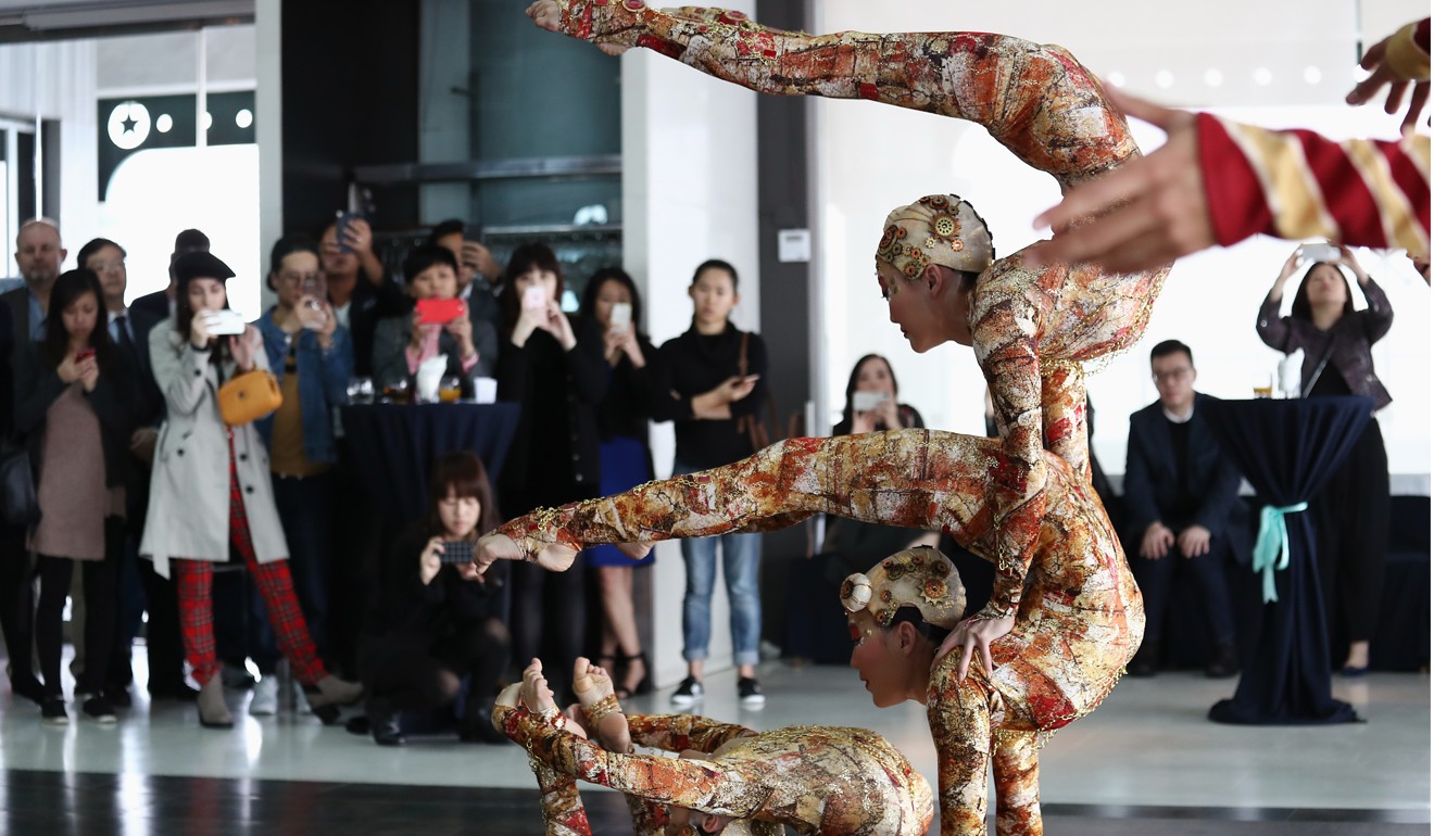 Performers of Cirque du Soleil at a January press preview in Hong Kong. Photo: Nora Tam
