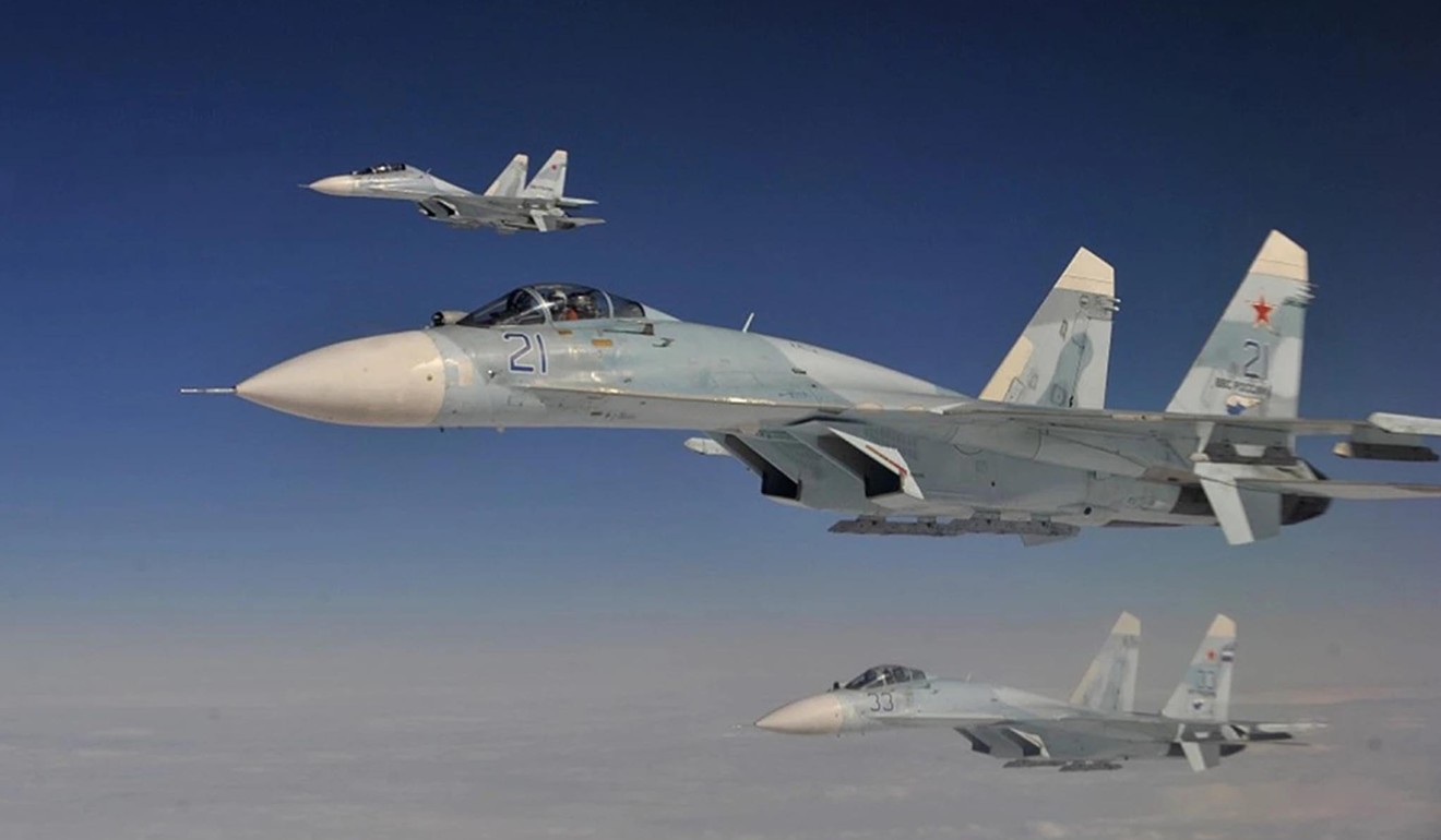 Earlier this month, a Russian Sukhoi Su-27 fighter jet (three pictured in 2013) flew dangerously close to a US P-8 surveillance aircraft over the Baltic Sea. Photo: Tech. Sgt. Jason Robertson, US Air Force