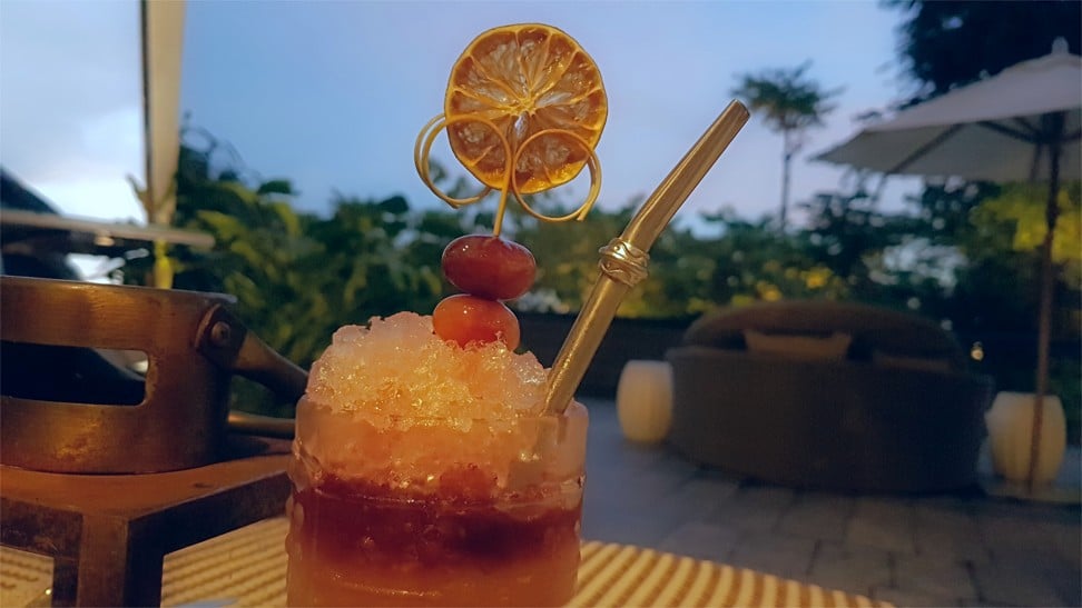 A cocktail at Capella Singapore. Photo: Cedric Tan