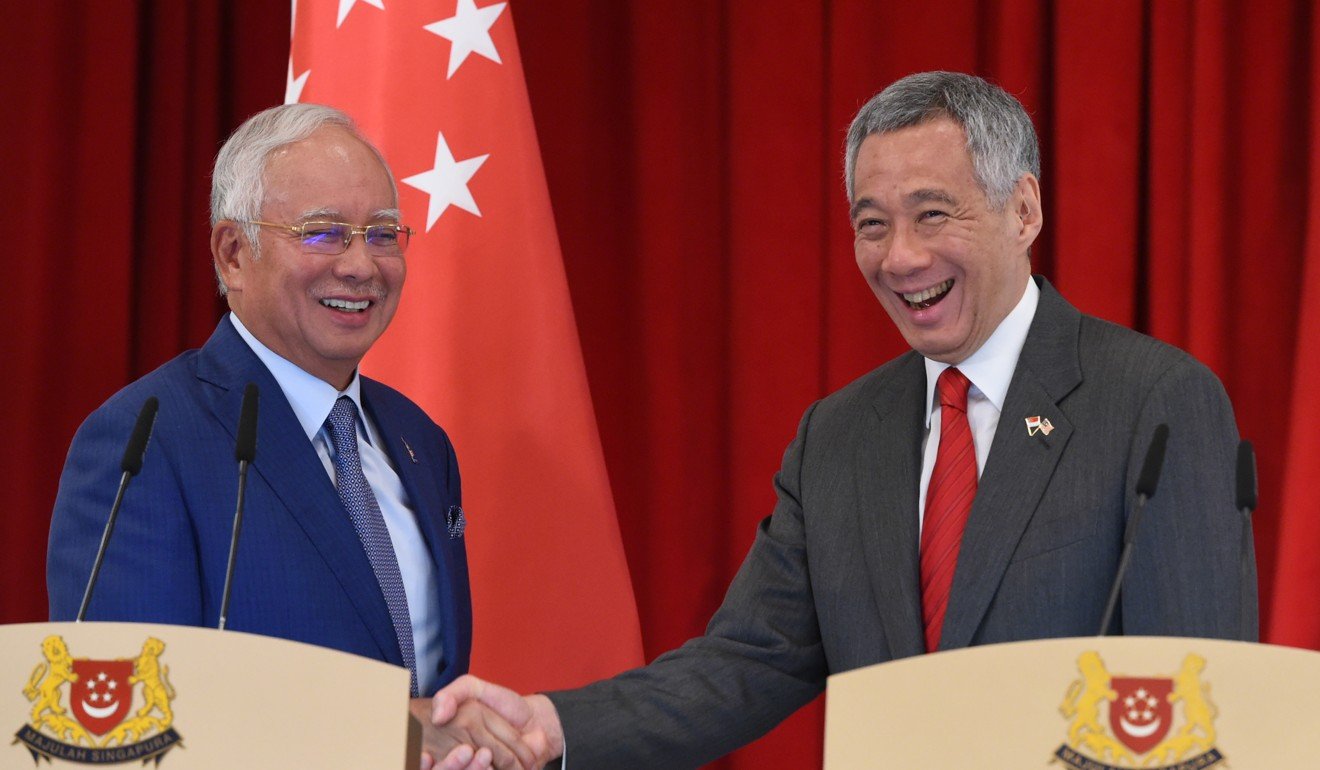 Najib Razak and Lee Hsien Loong had a warm relationship. Photo: AFP